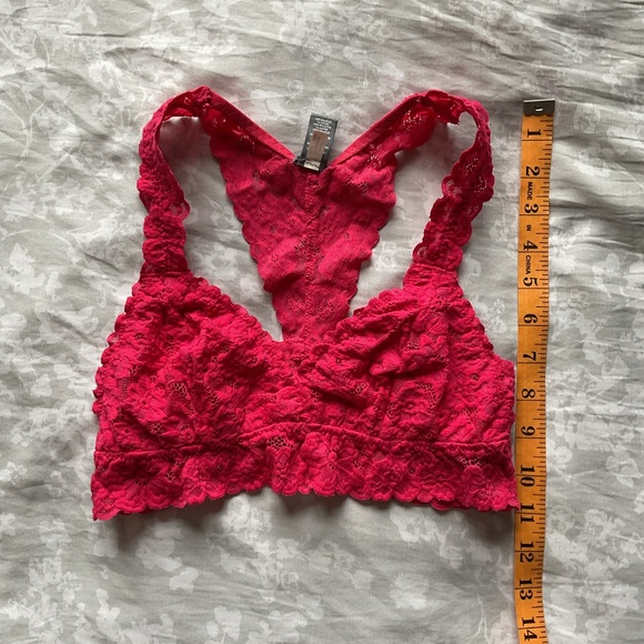 Aerie Hot Pink Floral Lace Racerback Bralette - Picture 6 of 8